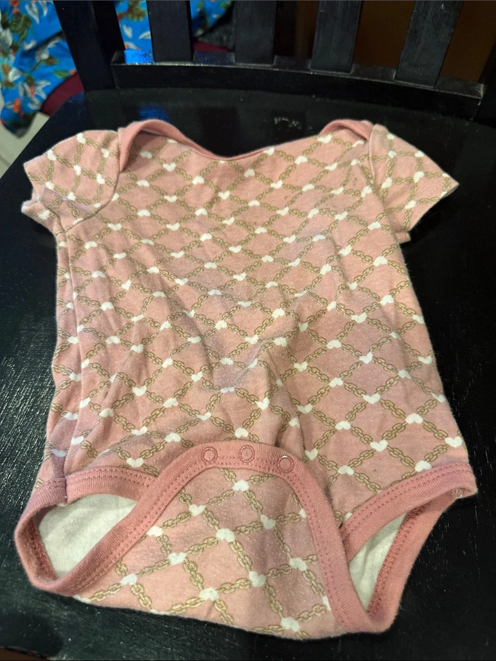 Pink Patterned Baby One-Piece Bodysuit